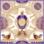 Платок “Фаберже. Пасхальное яйцо-часы Петушок” by NINA RUCHKINA — изображение 2