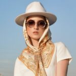 Платок «Реки России» by NINA RUCHKINA, бежевый 100% шёлк