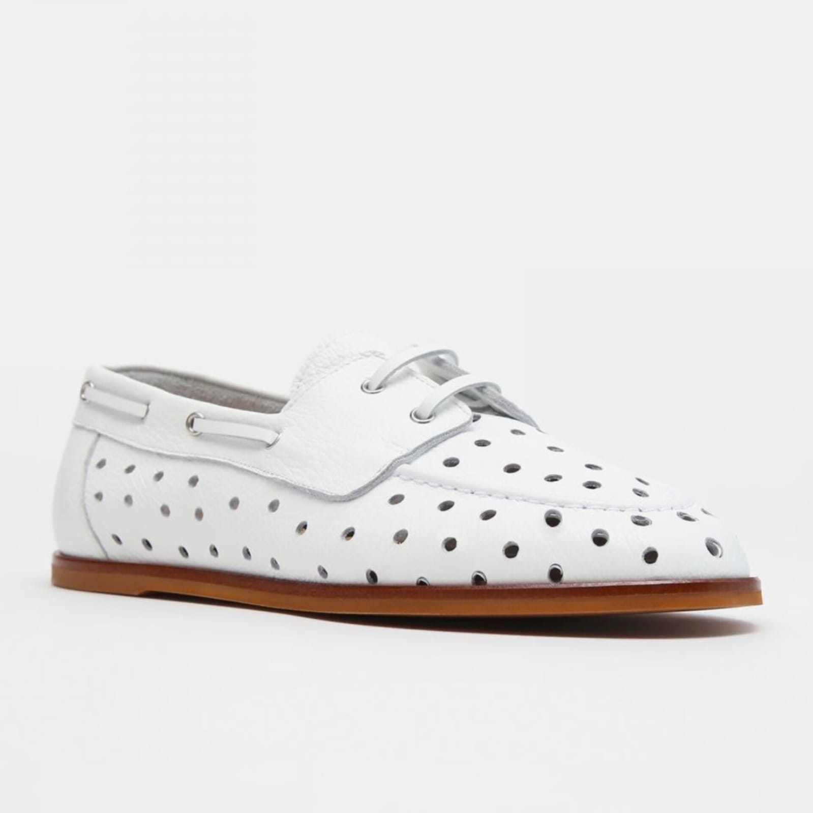 PDB123 bottala-1 Топсайдеры Principe di Bologna PDB123 bianco leather — изображение 1